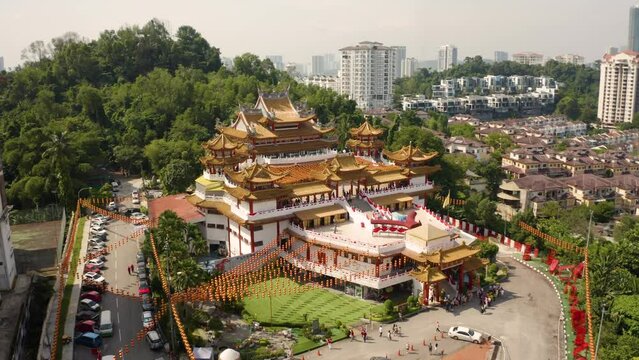 Aerial view of Thean Hou Temple in Kuala Lumpur