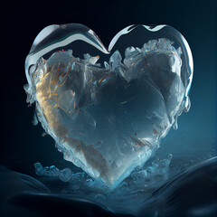 Heart made of ice ai art