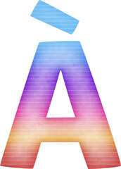 Uppercase Letter À Gradient colorful alphabet
