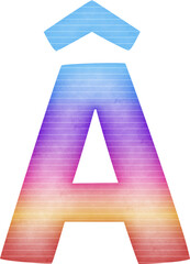 Uppercase Letter Â Gradient colorful alphabet