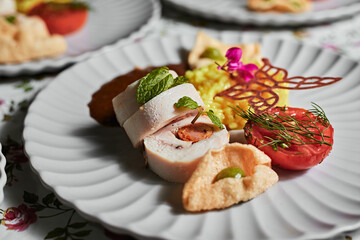 Beautiful and tasty food on a plate