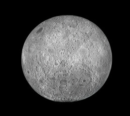 moon on the black background, isolated