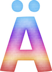 Uppercase Letter Ä Gradient colorful alphabet
