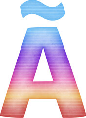 Uppercase Letter Ã Gradient colorful alphabet