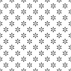 black and white flower leaf floral seamless pattern