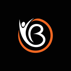 Body logo with letter B concept