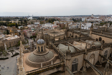 Fototapeta na wymiar Seville Cathedral Rooftop
