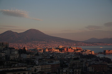 Vesuvio al tramonto, Napoli, Italia