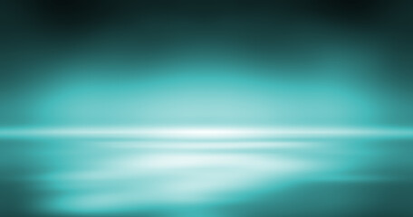 aurora gradient background. Beautiful light teal color abstract wallpaper. Empty room studio backdrop. - 558397980