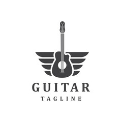 Guitar logo design icon and symbol vector