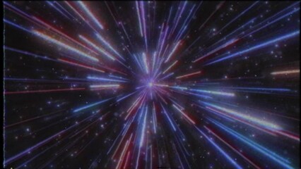 This is a stock motion graphic that shows neon rays in space in a retro 80s style. - Powered by Adobe