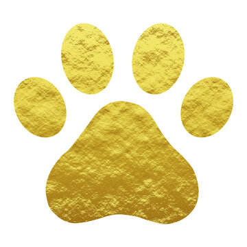 Gold Foil Pet Paw Print Png 