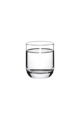 drinking water in  short glass.