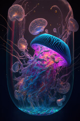 Radiant underwater jellyfish - aquatic life