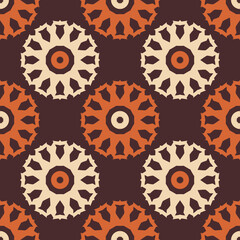Seamless pattern with geometric ornament. Retro abstract illustration.