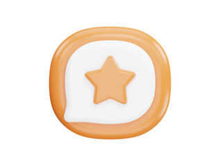 Star icon message box button with 3d vector icon cartoon minimal style illustration
