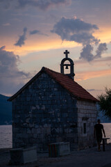 church at sunset