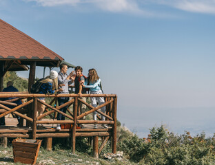 Having fun at the top of the mountain