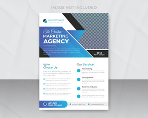 The creative marketing agency business flyer or leaflet design template