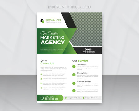 The creative marketing agency business flyer or leaflet design template