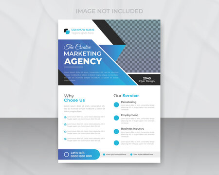 The creative marketing agency business flyer or leaflet design template