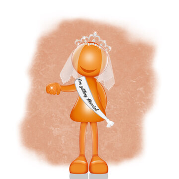 illustration of little girl stylized bachelorette party