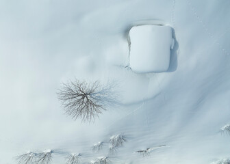 Zilkale and Ayder Plateau in the Winter Season Drone Photo, Camlihemsin Rize, Turkey