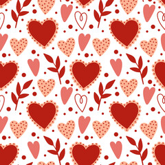 Hearts seamless pattern, lovely romantic background, great for Valentine's Day, Mother's Day, Wedding, textiles, wallpapers, banners, vector design