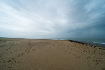 Fototapeta na wymiar The beach at the Verdronken Zwarte Polder, the Netherlands