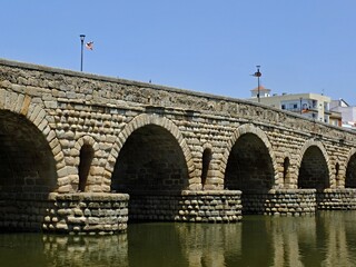 Roman bridge in the city of Merida, Extremadura - Spain