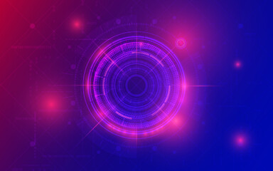 Technology hologram blue pink purple data cyber concept design digital art