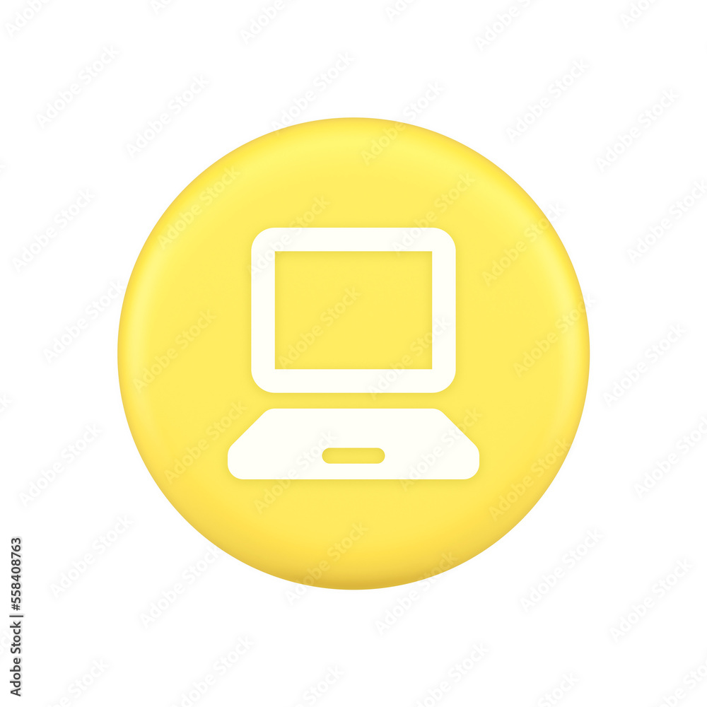 Poster computer network connection button digital information browsing 3d application icon