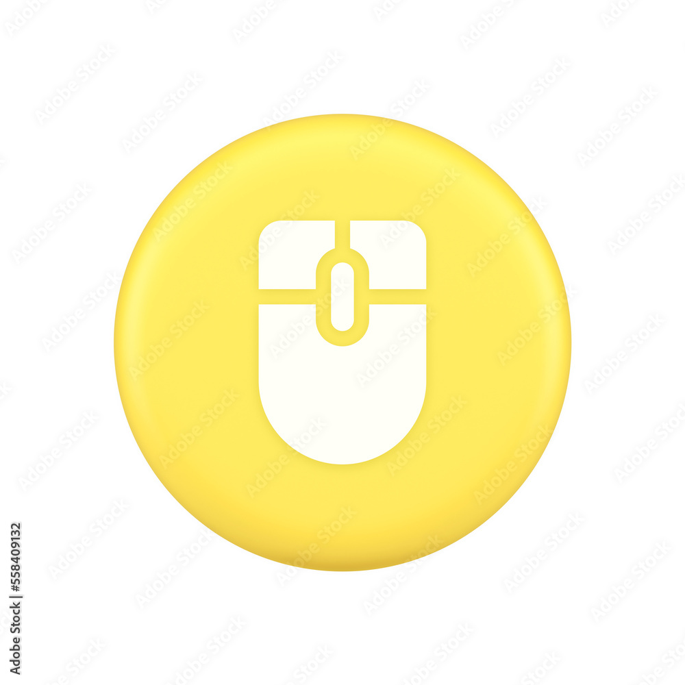 Poster mouse computer scrolling device cursor button click control cyberspace interface 3d icon