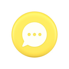 Think bubble chat button online dialogue social network communication 3d application icon