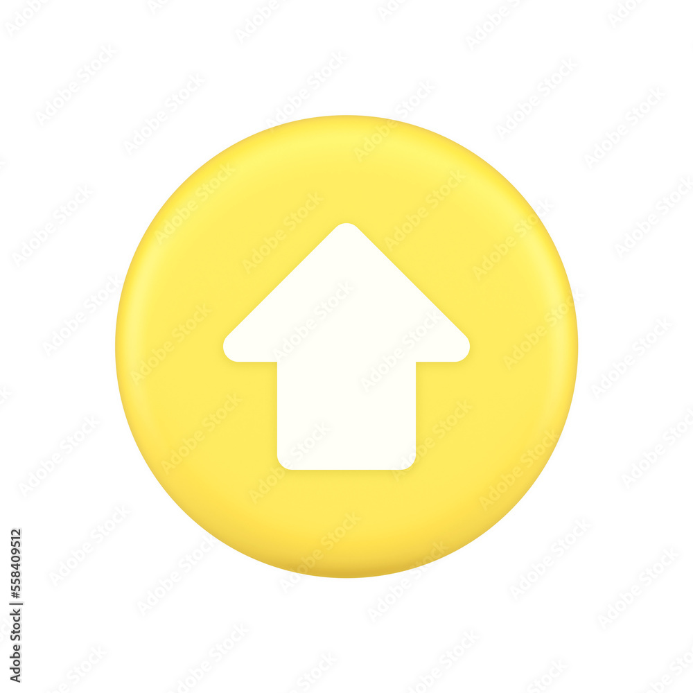 Poster arrow up button directional pointer cyberspace cursor 3d application icon