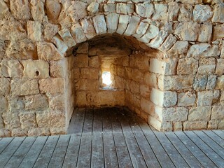 The ruins on the hilltop of the historical  Yehiam Fortress National Park, Israel