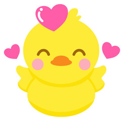 Cute valentine heart rubber duck