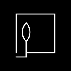 branch logo vector design, abstract art square in black and white colors