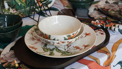 An image of kitchenware shop. Kitchen utensils and dishware