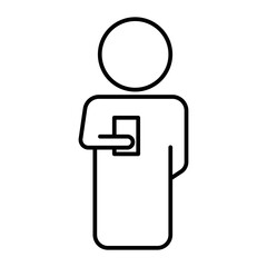 icon illustration of a student carrying a book. icon related to education. line icon style. Simple vector design editable