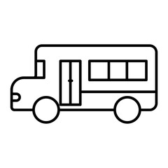 school bus icon illustration. suitable for transportation icon. icon related to education. line icon style. Simple vector design editable