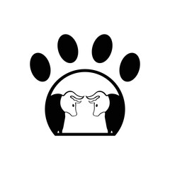 Pet bull animal logo template design . icon logo . silhouette logo 