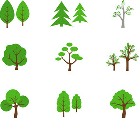 Trees illustration. Nature or healthy lifestyle topic.