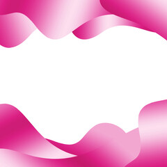 Abstract fluid wave rose pink metallic gradient border as cover decoration isolated on white background	