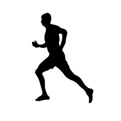 Fototapeta na wymiar silhouette of a running person