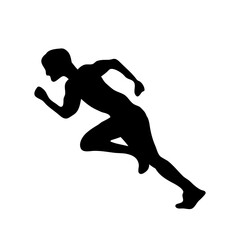 Fototapeta na wymiar silhouette of a running person