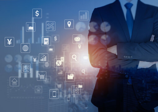 腕組みビジネスマンアイコンイメージ