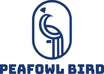 Bird logo design on white background. Peafowl Bird  creative initials IT logo concept. Peafowl Bird Logo design.
