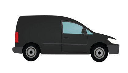 Black mini van. vector illustration