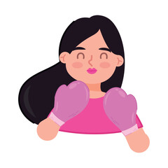 woman with boxing gloves